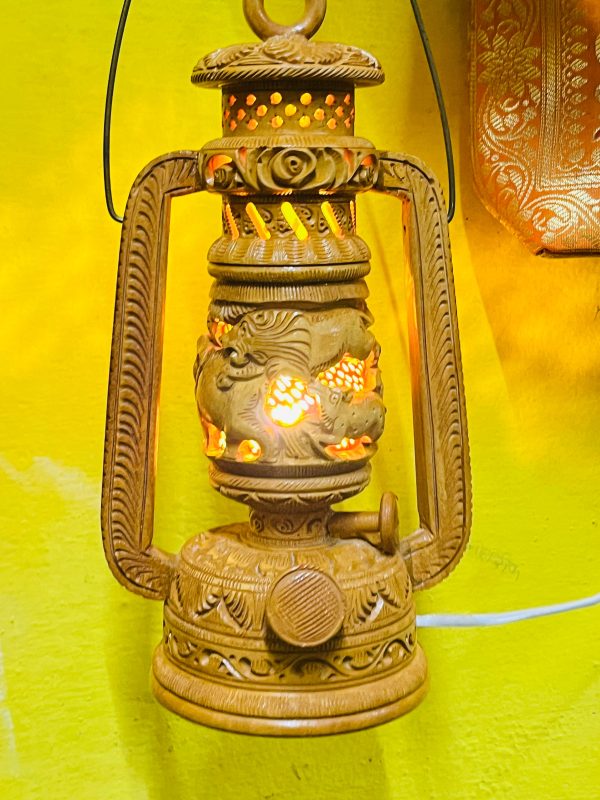 Heritage Glow Handcrafted Wooden Lamp