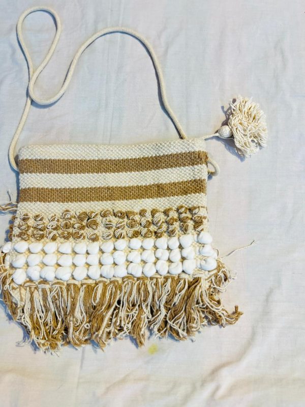 Handwoven Cotton Tassel Crossbody Bag