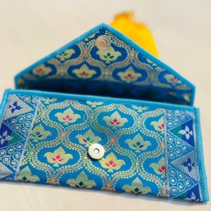 Azure Heritage Handcrafted Jute Pouch